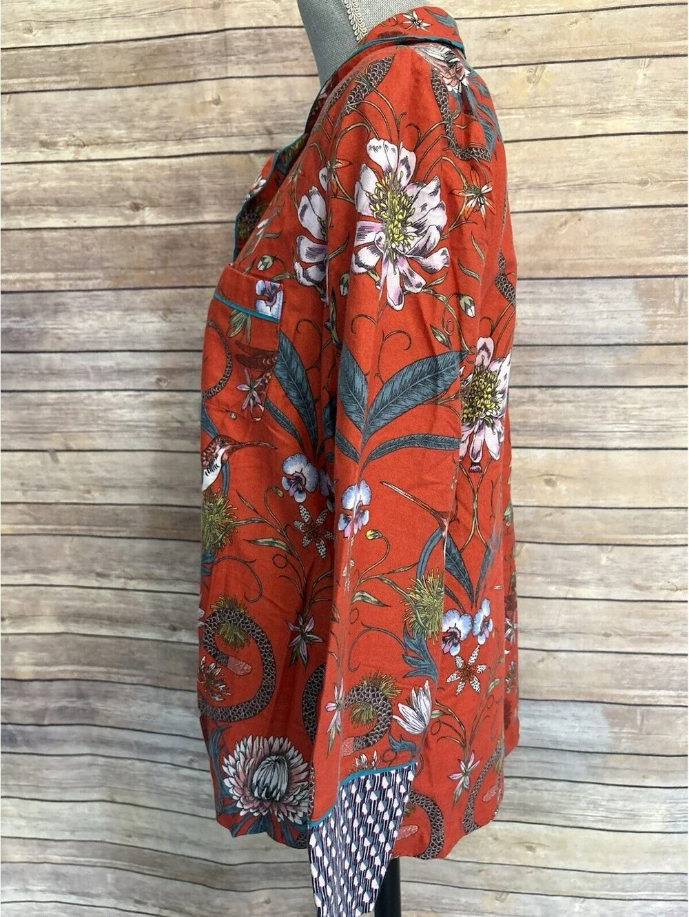 Victoria Garcia Pajama Set Floral Print Lounge Sleepwear Women Size Small